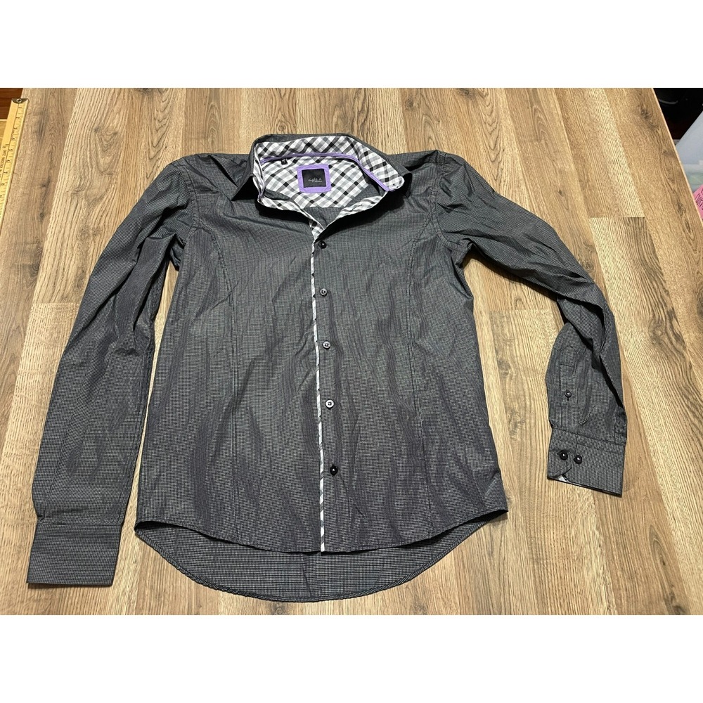 Eight X Premium Shirt, Men's Size Large, Black White, Button Up, Long Sleeve